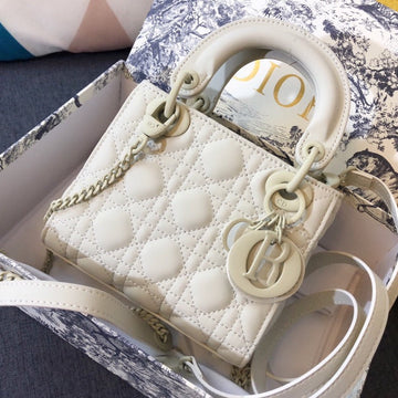MINI LADY 17 BAG IN WHITE CALFSKIN Luxe Carry Bags