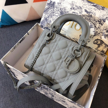 MINI LADY 17 BAG IN GREY CALFSKIN Luxe Carry Bags