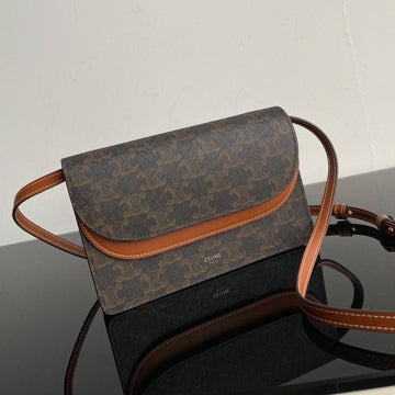 TRIPHOME 20 DOUBLE LAYER MONOGRAM BLACK PATTERN CALFSKIN BAG Luxe Carry