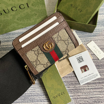 OPHIDIA GG 11 WALLET IN BEIGE AND EBONY CANVAS Luxe Carry