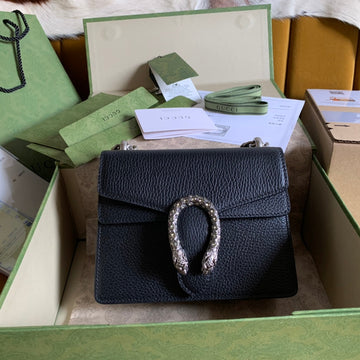 DYONYSUS SHOULDER BAG 20 IN BLACK CALFSKIN SILVER HARDWARE Luxe Carry