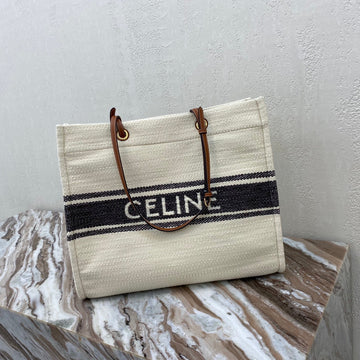 CANVAS TOTE 43 WHITE/BLACK DENIM Luxe Carry Bags