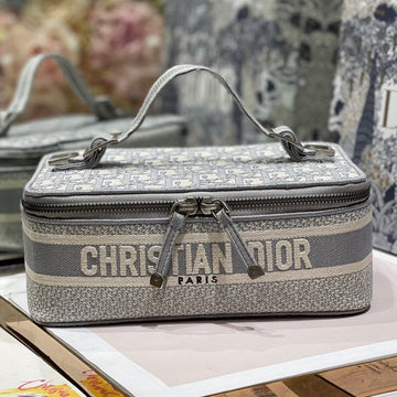 SMALL 24 VANITY CASE IN PALE GRAY MONOGRAM OBLIQUE JACQUARD Luxe Carry Bags