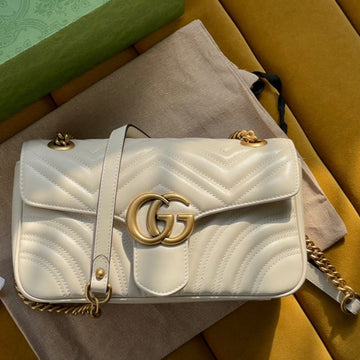 GG MARMONT MATELASSÉ LARGE 26 BAG WHITE CALFSKIN by Luxe Carry