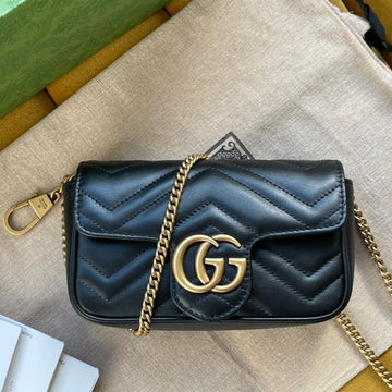 GG MARMONT MINI 16 BAG IN BLACK CALFSKIN by Luxe Carry