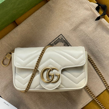 GG MARMONT MINI 16 BAG IN WHITE CALFSKIN Luxe Carry