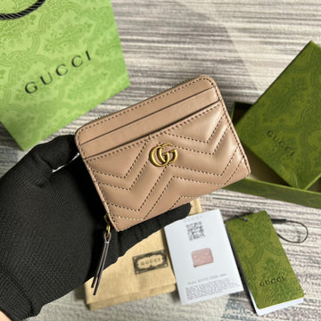 GG MARMONT MINI 11 WALLET BEIGE CALFSKIN Luxe Carry Bags