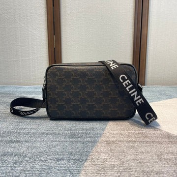 MEDIUM MESSENGER BAG 23 IN BLACK TRIOMPHE CANVAS Luxe Carry Bags