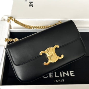 TRIPHOME 20 BLACK COWHIDE LEATHER CHAIN STRAP BAG by Luxe Carry