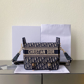 MEDIUM DIORCAMP BAG 28 OBLIQUE BLUE EMBROIDERY By Luxe Carry