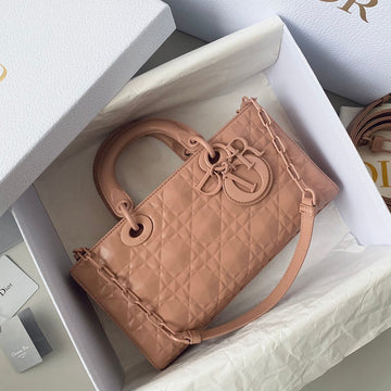 MEDIUM D-JOY BAG 26 IN DESSERT SAND CALFSKIN By Luxe Carry