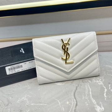 MONOGRAM 12 WHITE CALFSKIN CARD HOLDER by Luxe Carry