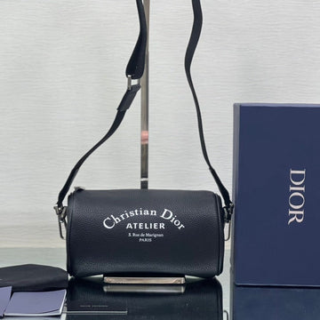 ROUND BUCKET 21 BAG IN BLACK LAMBSKIN Luxe Carry