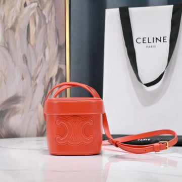 SQUARE BOX CROSSBODY BAG 11 FIRE ORANGE CALFSKIN Luxe Carry Bags