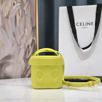SQUARE BOX CROSSBODY BAG 11 LEMON YELLOW CALFSKIN by Luxe Carry