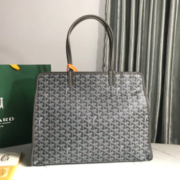HARDY PM BAG 40 IN GRAY GOYARDINE CANVAS AND TAURILLON LEATHER TRIM by Luxe Carry