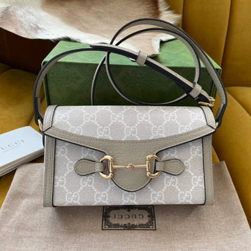 GG HORSEBIT 1955 MINI 18 BAG WHITE CANVAS AND BEIGE CALFSKIN by Luxe Carry
