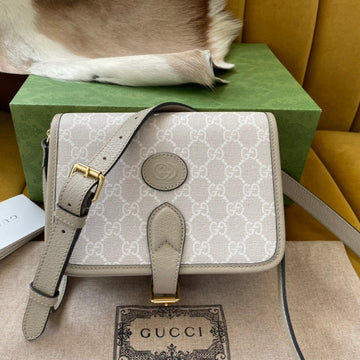 MINI CROSSBODY 20 BAG WITH INTERLOCKING G IN BEIGE CANVAS by Luxe Carry