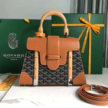 SAÏGON PM BAG 28 IN BROWN GOYARDINE CANVAS AND CALFSKIN Luxe Carry