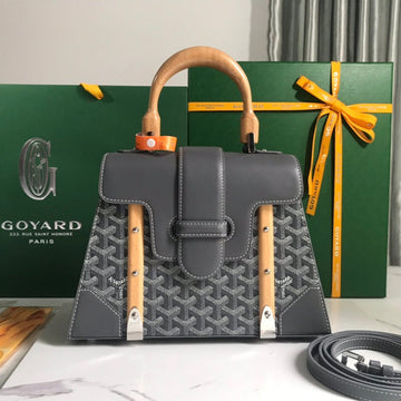 SAÏGON PM BAG 28 IN GREY GOYARDINE CANVAS AND CALFSKIN Luxe Carry