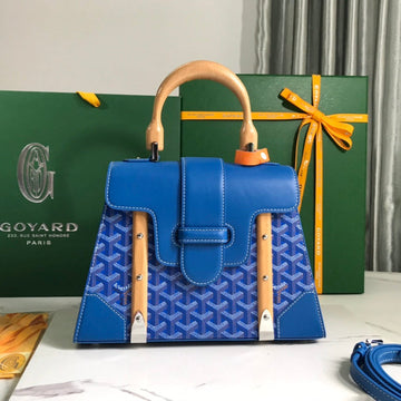 SAÏGON PM BAG 28 IN CURIOUS BLUE GOYARDINE CANVAS AND CALFSKIN Luxe Carry