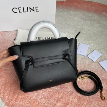 FISH BAG 24 BLACK COWHIDE LEATHER Luxe Carry