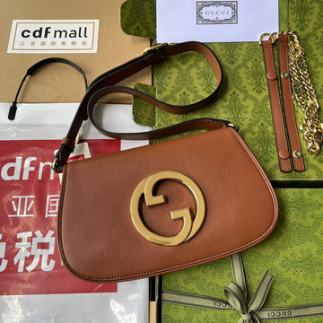 BLONDIE SHOULDER BAG 28 IN BRONZE BROWN LAMBSKIN GOLD HARDWARE by Luxe Carry
