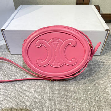 OVAL PURSE BAG 20 IN ROUGE PINK CALFSKIN Luxe Carry