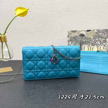 CARO SLIM POUCH 21 BAG IN SKY BLUE CALFSKIN Luxe Carry