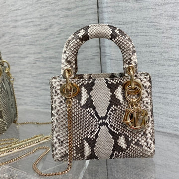 MINI LADY 17 BAG IN DARK BROWN PYTHON LEATHER By Luxe Carry