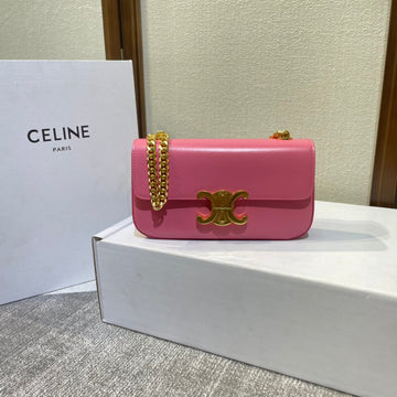 CHAIN EMBOSSED ARMPIT BAG 20 IN WATERMELON PINK CALFSKIN by Luxe Carry