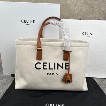 CABAS 44 PRINTED CANVAS WHITE TOTE by Luxe Carry