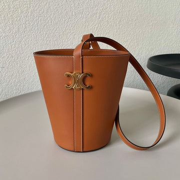 TRIPHOME 25 BUCKET BAG CINNAMON BROWN CALFSKIN by Luxe Carry