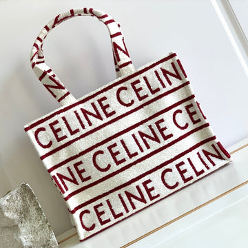 LETTER TOTE BAG 41 FABRIC WHITE RED Luxe Carry