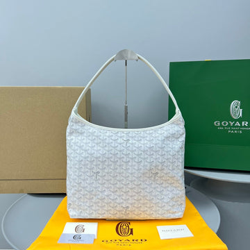 HOBO BOHÈME 34 IN WHITE GOYARDINE CANVAS AND CALFSKIN by Luxe Carry