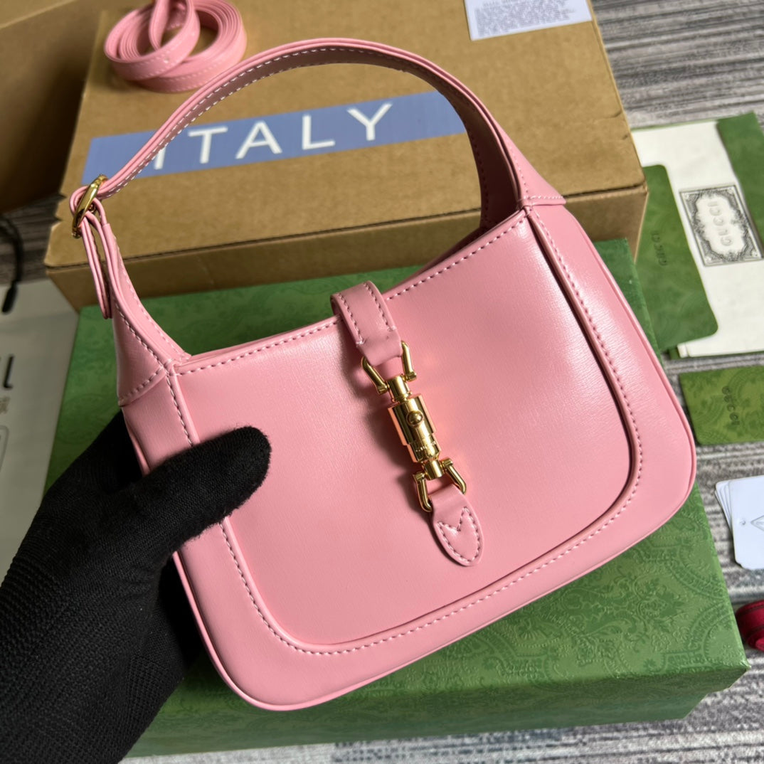 GG JACKIE MINI 19 SHOULDER BAG IN PINK PATEL CALFSKIN Luxe Carry