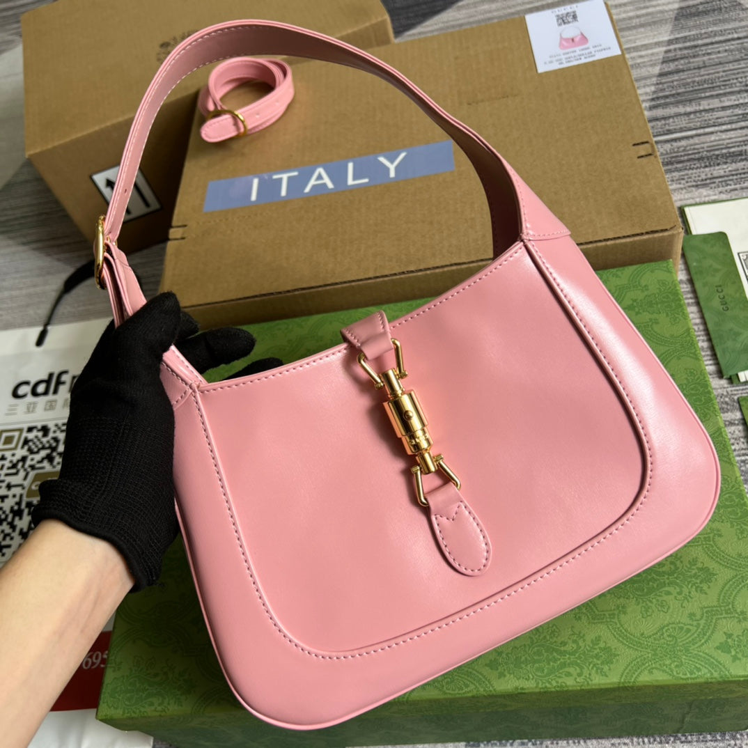 GG JACKIE SMALL 28 SHOULDER BAG IN PINK PASTEL CALFSKIN by Luxe Carry