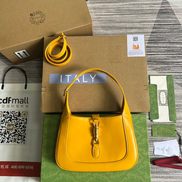 GG JACKIE SMALL 28 SHOULDER BAG IN YELLOW CALFSKIN by Luxe Carry