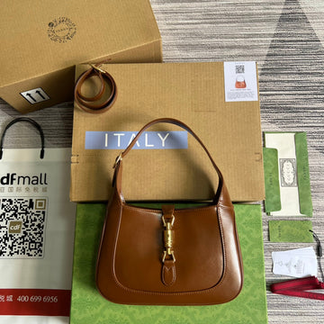 GG JACKIE SMALL 28 SHOULDER BAG IN CINNAMON BROWN CALFSKIN by Luxe Carry