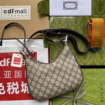 ATTACHE MINI BAG 23 IN BEIGE GG AND BROWN TRIM CALFSKIN Luxe Carry