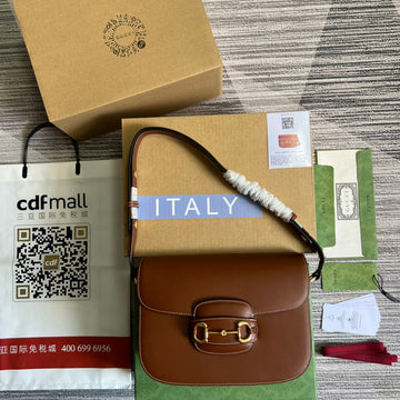 GG HORSEBIT 1955 MINI BAG 25 IN CINNAMON BROWN CALFSKIN Luxe Carry