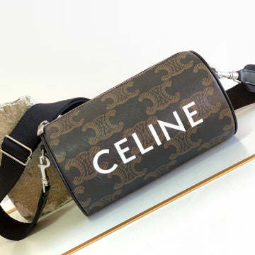 CYLINDRICAL 22 BAG BLACK BROWN COWHIDE Luxe Carry