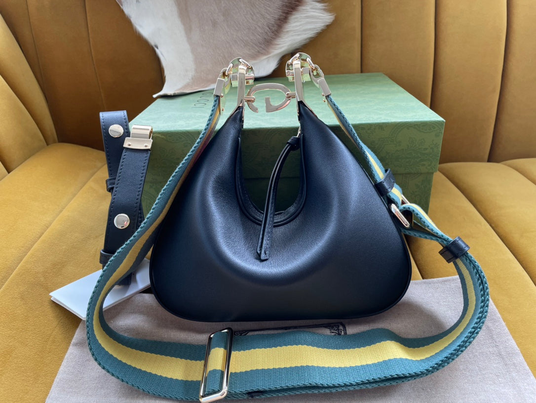 GG ATTACHE 23 SMALL SHOULDER BAG BLACK CALFSKIN Luxe Carry