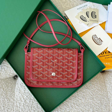 PLUMET POCKET WALLET 20 IN CLASSIC RED GOYARDINE CANVAS AND LAMBSKIN TRIM Luxe Carry Bags