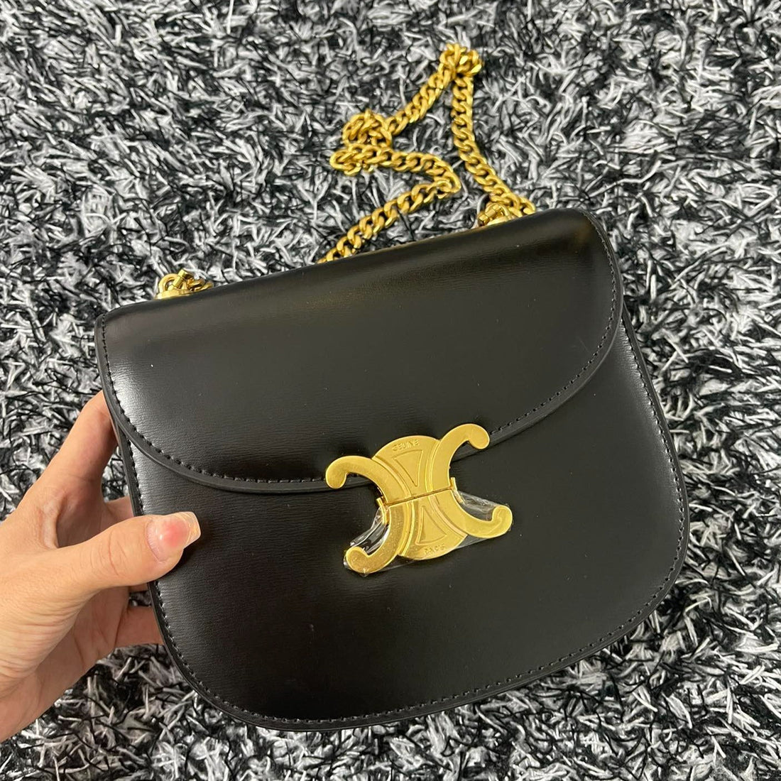 TRIPHOME 19 SADDLE BAG BLACK CALFSKIN by Luxe Carry