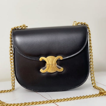 TRIPHOME 19 SADDLE BAG BLACK CALFSKIN by Luxe Carry