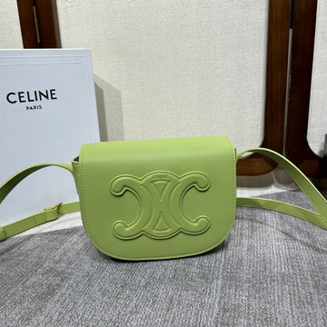 FOLCO CUIR TRIOMPHE 18 IN INCHWORM GREEN CALFSKIN by Luxe Carry