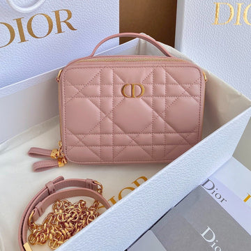 CARO 18 CAMERA BAG IN LIGHT PINK CALFSKIN Luxe Carry Bags