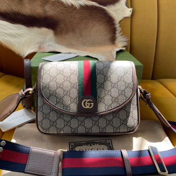 GG OPHIDIA SMALL 23 BAG IN BEIGE AND EBONY SUPREME CANVAS by Luxe Carry