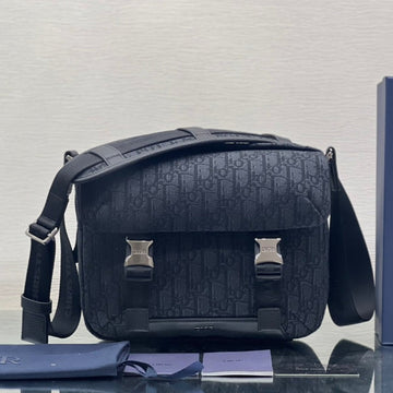 MEDIUM 31 BAG WITH STRAP IN BLACK OBLIQUE JACQUARD AND CALFSKIN Luxe Carry Bags